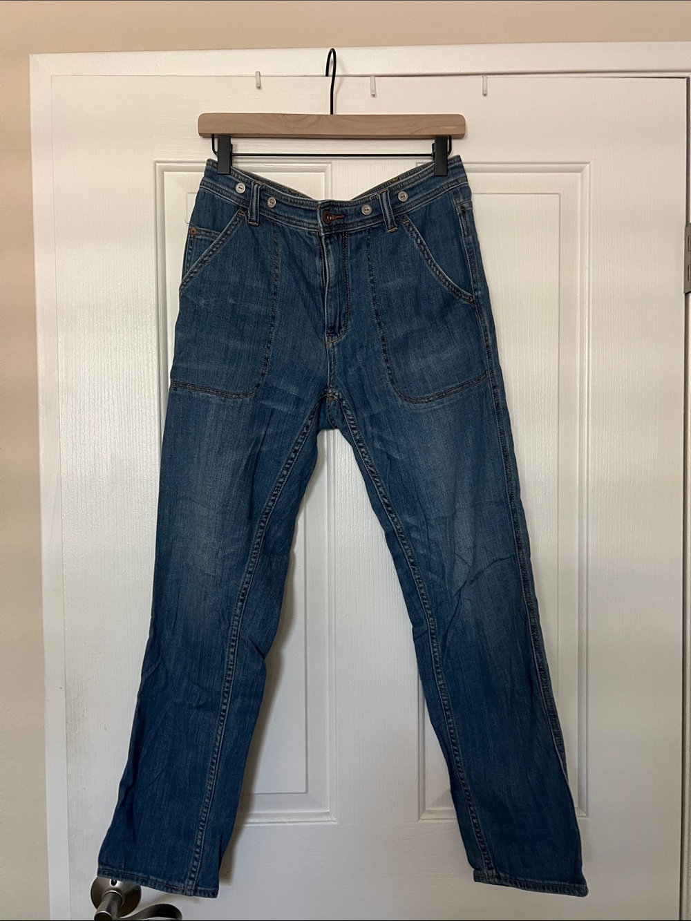 Pilcro and the Letterpress Relaxed Blue Denim Jeans